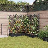 Berkfield Home Stunning Garden Planter with Trellis 5 pcs Black 120x120x125.5 cm