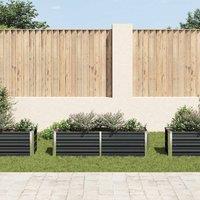 Berkfield Home Garden Raised Bed Anthracite 160x40x45 cm Galvanised Steel in Black | Size: 160 x 40 x 45 cm