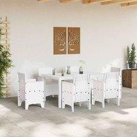 Berkfield Home Garden Table White 150x100x73 cm Poly Rattan | Size: 150 x 100 x 73 cm