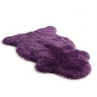 Infinity Leather Genuine Sheepskin Natural Soft Fluffy Real Wool Rug in Violet | Size: 90 cm x 60 cm