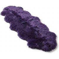Infinity Leather Luxury Genuine Sheepskin Double Natural Fluffy Soft Real Wool Rug in Violet | Size: 180 cm x 60 cm