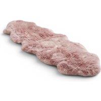 Infinity Leather Luxury Genuine Sheepskin Double Natural Fluffy Soft Real Wool Rug in Pink | Size: 180 cm x 60 cm