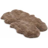 Infinity Leather Genuine Sheepskin Natural Soft Fluffy Real Wool Large Quad Rug in Taupe | Size: 180 cm x 110 cm