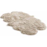 Infinity Leather Genuine Sheepskin Natural Soft Fluffy Real Wool Large Quad Rug in Beige | Size: 180 cm x 110 cm