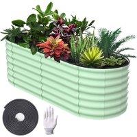 London Boutique 183x91x61cm Galvanized Steel Raised Garden Bed Outdoor Planter Boxes in Green | Size: 183 x 91 x 61 cm