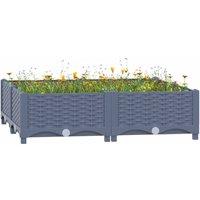 Berkfield Home Raised Bed 80x80x23 cm Polypropylene in Grey | Size: 80 x 80 x 23 cm