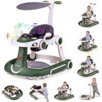 CASART 6-in-1 Baby Walker Portable Activity Center Bouncer Rocker Combo in Green