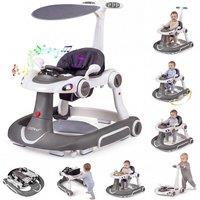 CASART 6-in-1 Baby Walker Portable Activity Center Bouncer Rocker Combo in Grey