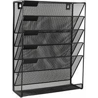 NESTLUNE 6 Tier Office Filing Trays Letter Rack Desk Organiser Paper A4 in Black
