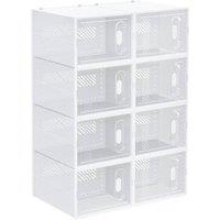 NESTLUNE 8PCS Stackable Clear Plastic Shoe Storage Box