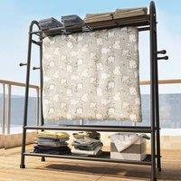 KORVIXA Sturdy Clothing Rail with Hanging Garment Rack in Black | Size: 900mm