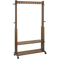 KORVIXA Bedroom Hallway Entryway Bamboo Hanging Rail in Brown | Size: 900mm