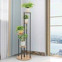 KORVIXA Indoor Metal Plant Stand Tall Corner Plant Shelf in Brown | Size: 500mm