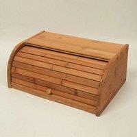 VOGREX Roll Top Bamboo Bread Bin Kitchen Countertop Loaf Storage Container in Beige