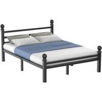 NESTLUNE DOUBLE SIZE Metal Bed Frame with Headboard & Footboard Heavy in Black | Size: Cot