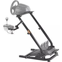 KORVIXA Racing Steering Wheel Stand Height Adjustable in Black | Size: 100 cm