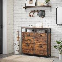 KORVIXA Shoe Cabinet, Hallway Shoe Box with 4 Doors in Brown | Size: 100 cm