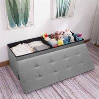 KORVIXA Light Grey 110*38*38cm Extra Large Ottoman Storage Seat Stool | Size: 100 cm