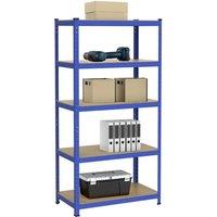 KORVIXA 5-Tier Storage Shelves Standing Racking Shelving Units in Blue | Size: 0.6m2