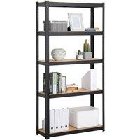 KORVIXA Black 5-Tier Garage Shelving Unit Adjustable | Size: 0.6m2