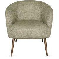 SONARA Mid Century Curved Barrel Accent Chair Soft Upholstered Tub Armchair in Green