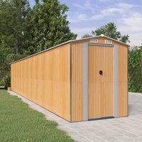 Berkfield Home Garden Shed Light Brown 192x1021x223 cm Galvanised Steel | Size: 192 x 1021 x 223 cm