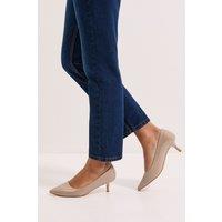 Dorothy Perkins Women's Wide Fit Dove Kitten Heel Court Shoes in Taupe | Size: 5