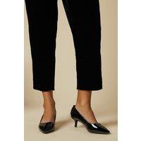 Dorothy Perkins Women's Wide Fit Dove Kitten Heel Court Shoes in True Black | Size: 4