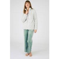 Damart Women's Thermal Short Teddy Fleece Dressing Gown in Light Grey | Size: 2XL