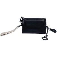 SADDLER Women's Wrist Strap Handmade Leather Clutch & Crossbody Bag in Black