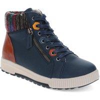 Pavers Women's Wide Fit Knitted Cuff Ankle Boots in Navy | Size: 4