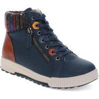 Pavers Women's Wide Fit Knitted Cuff Ankle Boots in Navy | Size: 7