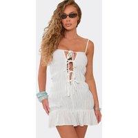 EGO Women's Strappy Tie Mini Dress in White | Size: 6