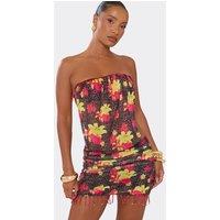 EGO Women's Sleeveless Beaded Floral Mini Dress in Bright Pink | Size: 12
