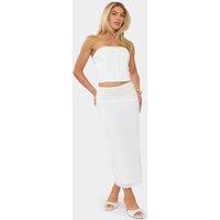 EGO Women's Mid Rise Maxi Skirt in White | Size: 10