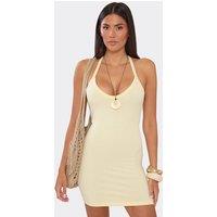 EGO Women's Sleeveless Mini Dress in Ecru | Size: 12