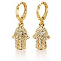 Luxe Tones Women's Saara Luxe 18k Gold Plated Hamsa Charm Huggie Earrings