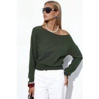Busem Women's Cropped Crew Neck Sweatshirt in Dark Green | Size: Medium