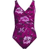 Lands' End Women's Wrap Front Slender Swimsuit in Rose | Size: 14