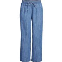 Lands' End Women's Plus TENCEL Blend Pull On Cropped Trousers in Blue | Size: 20