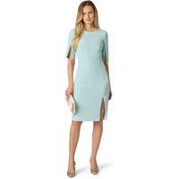 Adrianna Papell Women's Split Sleeve Midi Crepe Dress in Blue | Size: 10