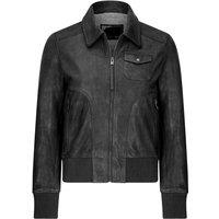 TruClothing Women's Leather Bomber Jacket in Black | Size: 2XL