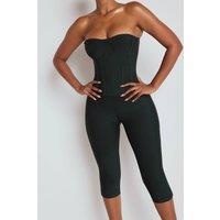 LEMONLUNAR Women's The Yasmin Bandage Capri Pants Deep Green | Size: XS
