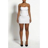 LEMONLUNAR Women's The Samira Sculpt Low-Rise Bandage Mini Skirt White | Size: Medium