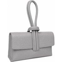 Woodland Leathers Women's Women's Italian Leather Convertible Clutch Bag in Light Grey