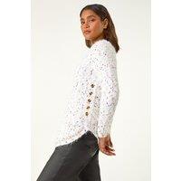 Roman Women's Nep Curved Hem Jumper in Ivory | Size: 10