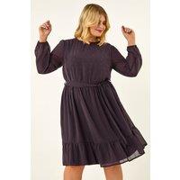 Roman Women's Curve Hotfix Tie Waist Dress in Plum | Size: 18