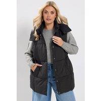 Yours Women's Short Padded Gilet in Black | Size: 16