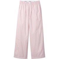 Calvin Klein Women's Covered Waistband Poplin Trousers Aurora Stripe Peach Bliss | Size: Medium