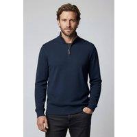 Lands' End Men's Tall Bedford Quarter Zip Jumper in Dark Navy | Size: 2XL